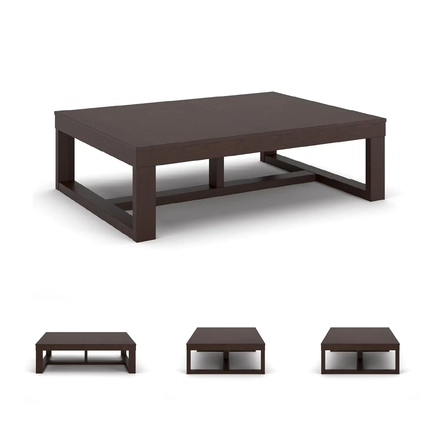 Coffee Table In Dark Brown, Customized