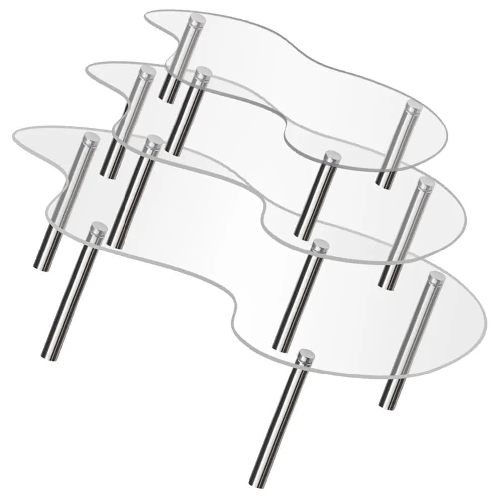 

3pcs Acrylic Cake Stand Clear Display Tray Large Stands Cupcake Transparent Dessert Holder Wedding Party Bridal Shower Christmas
