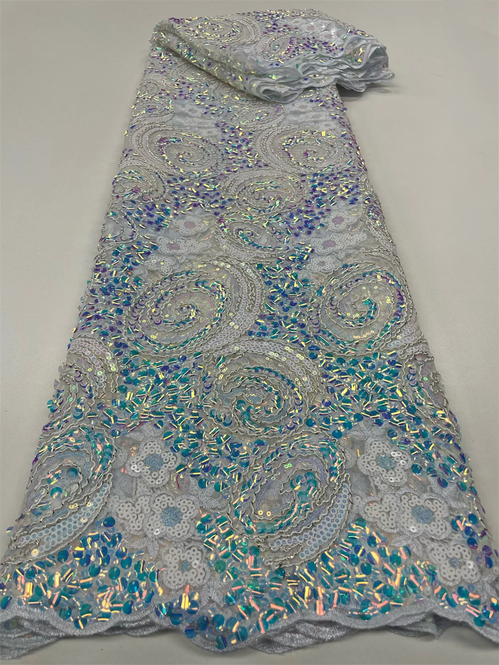 

French Guipure Cord Lace Fabric 2024 Latest African Guipure Lace Embroidery Nigerian Lace Fabric For Women Wedding Dress Sewing