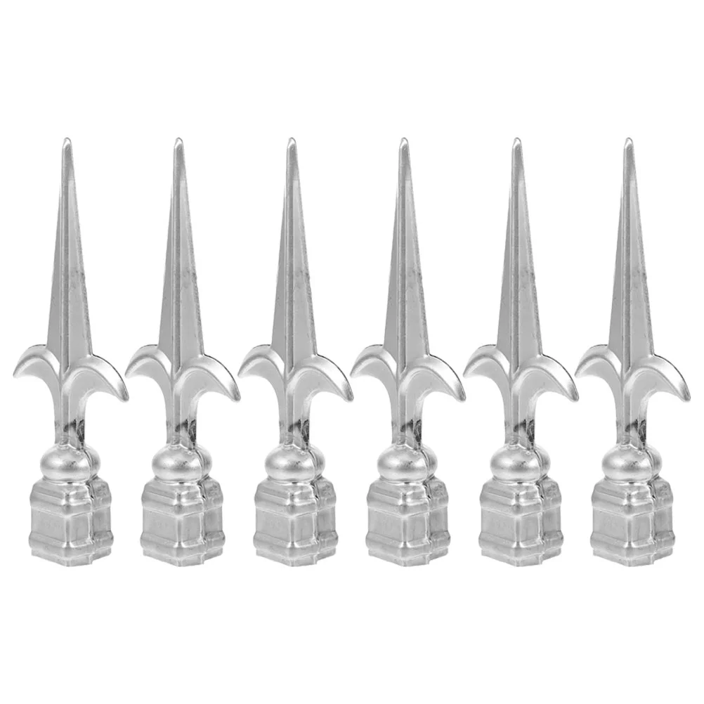 6 Pcs Fence Spearhead Topper Post Caps Scalable Column Wraps for Porch Cover Iron Decorative