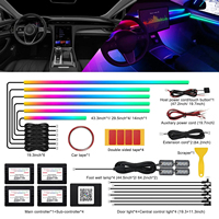10/14/18 in 1 Led Car Ambient Lights 213 64 Color RGB Symphony Streamer Bluetooth Rainbow Acrylic Strips Atmosphere Lamp Kit 12V