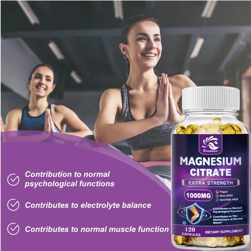 Greensaint Magnesium citrat 1000 mg-leicht absorbiert, gereinigtes Spuren mineral-Muskel-, Nerven-und Energie unterstützung, Nicht-GVO