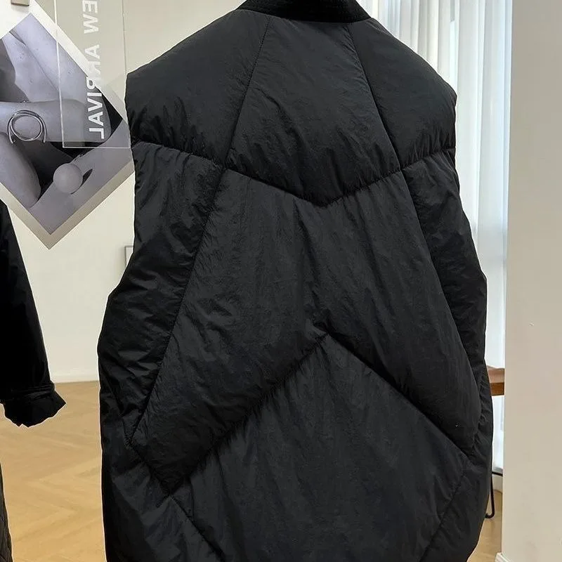 

Новый осенний укороченный жилет, куртки, женская мода, пуховик без рукавов, жилеты в уличном стиле, черный, хаки, женская верхняя одежда