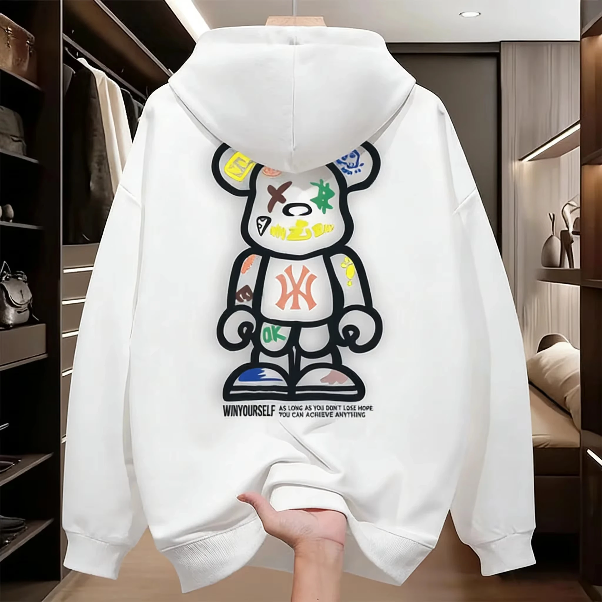 2026 New Design Men's Hooded Sport Shirt - Spring-Autumn Casual Fashionable Loose Fit Cool Couple's Top