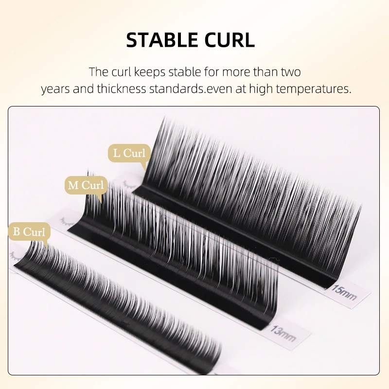 B/L/M Curl Falsche Wimpernverlängerung Faux Mink Lash Einzelwimpern Mattschwarz 8–15 mm gemischte weiche M/L-Form Make-up-Wimpern – Detail 5
