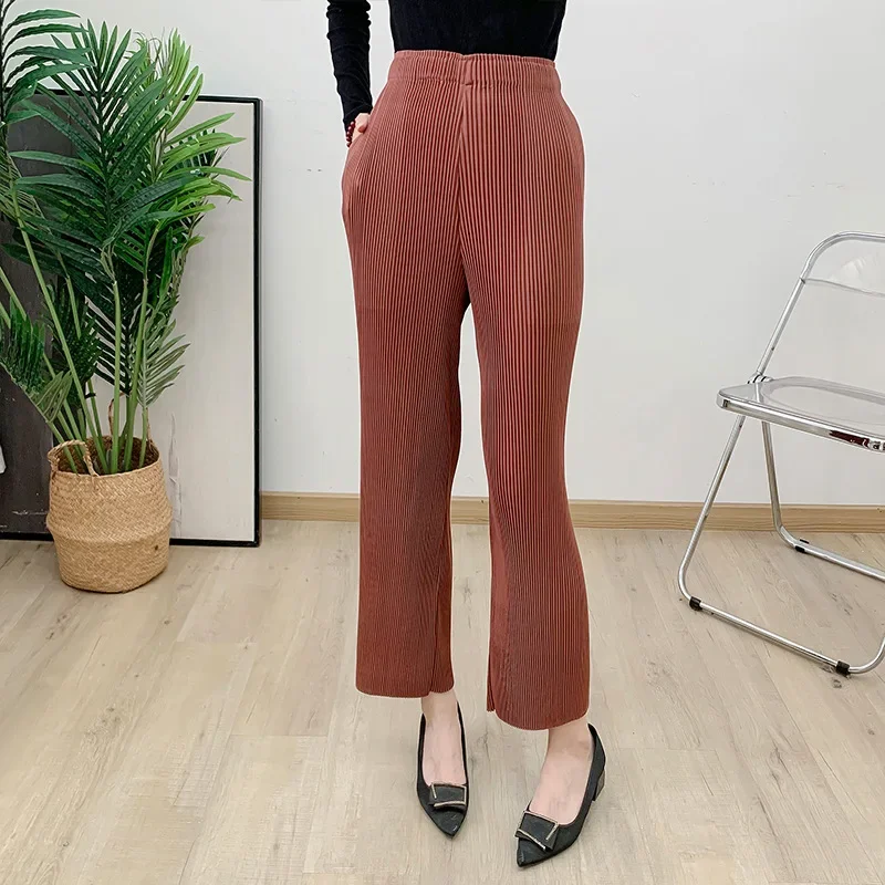 Pleats Pleated Straight Pants Thick Section Plus Size Casual Pants 2024 New Solid Color Straight Pants Casual Versatile Commuter