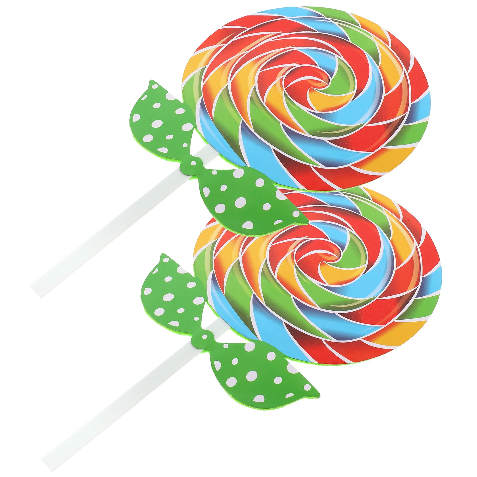 

2 Pcs Lollipop Props Party Decoration Big Lollipops Simulation Candy Huge Large Ornaments Felt Extra Fake