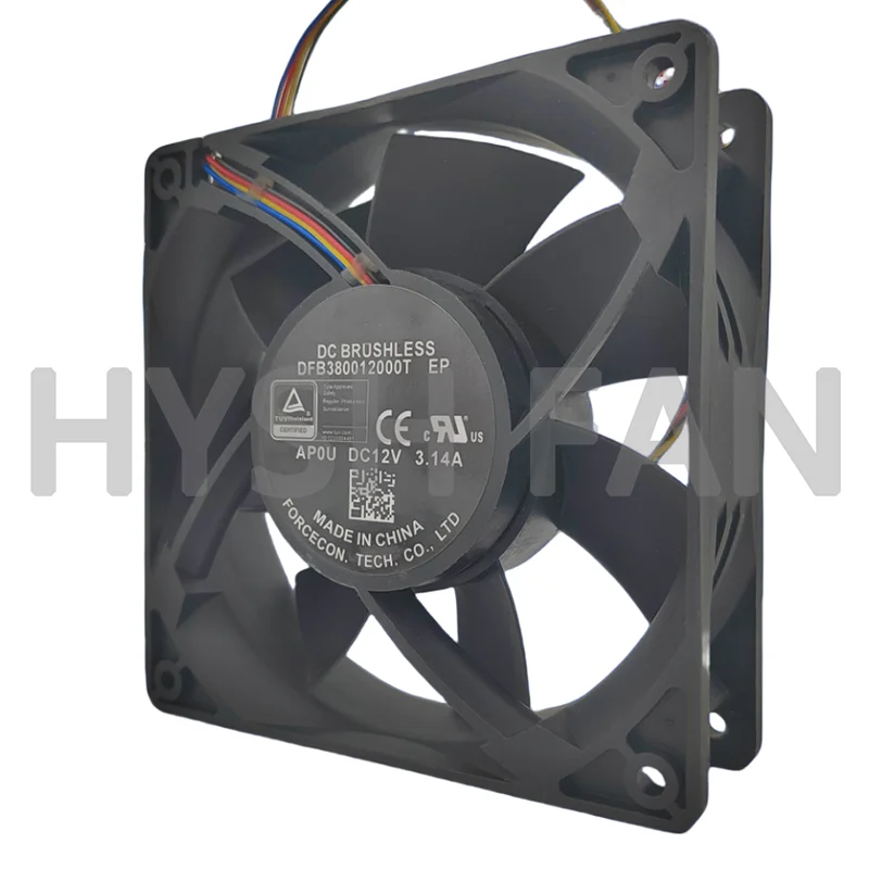 12038 12 cm DFB 380012000 T AL0S 12V 3.14A gewelddadige warmteafvoerventilator