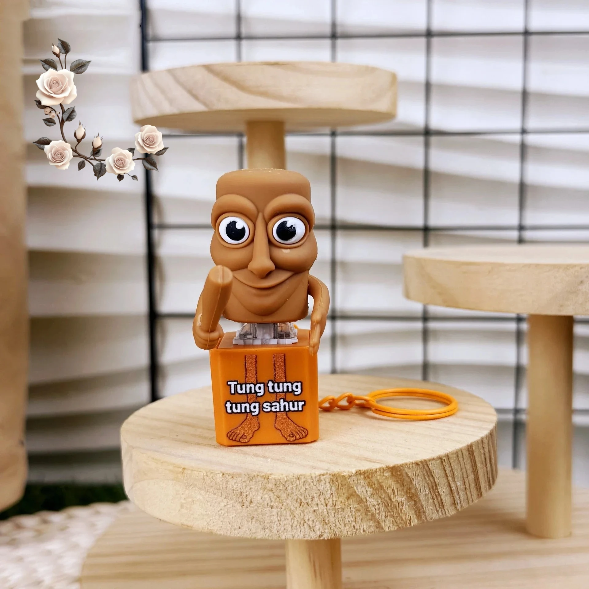 Nuevo Brainrot bolsa de juguete clásica llavero de coche colgante Tralalero Tralala llavero botón de sonido luminoso Tungtung Sahur regalo de Halloween