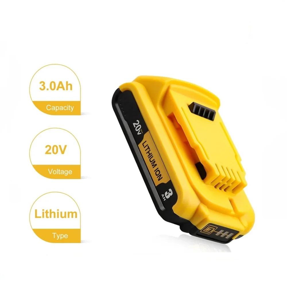 Tool battery 20V 5.0Ah 6.0Ah Replaceable Lithium Batteries for Dewalt 20v MAX DCB200 DCB201 DCB203 Power Tools Spare Battery