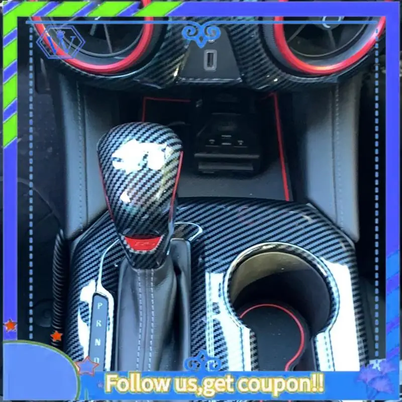 

M46K-Carbon Fiber Car Gear Head Shift Knob Cover Trim For Blazer 2020 2021 2022 Interior Accessories