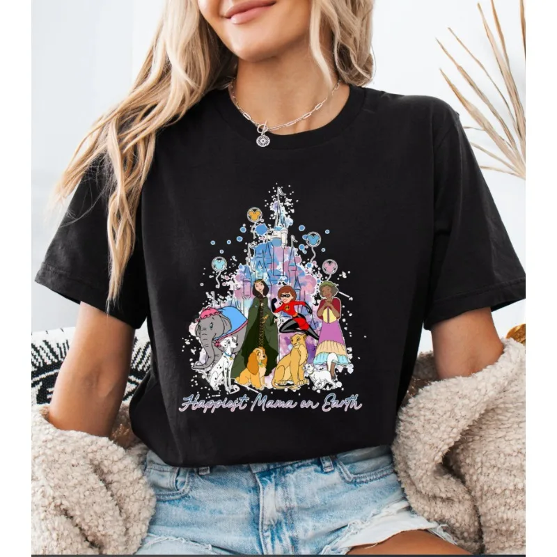 Disney Sarah Queen Pettita Duchess Damen T-Shirt aus reiner Baumwolle Sommer Neu Y2K Herren und Damen Extra großes Paarkleid
