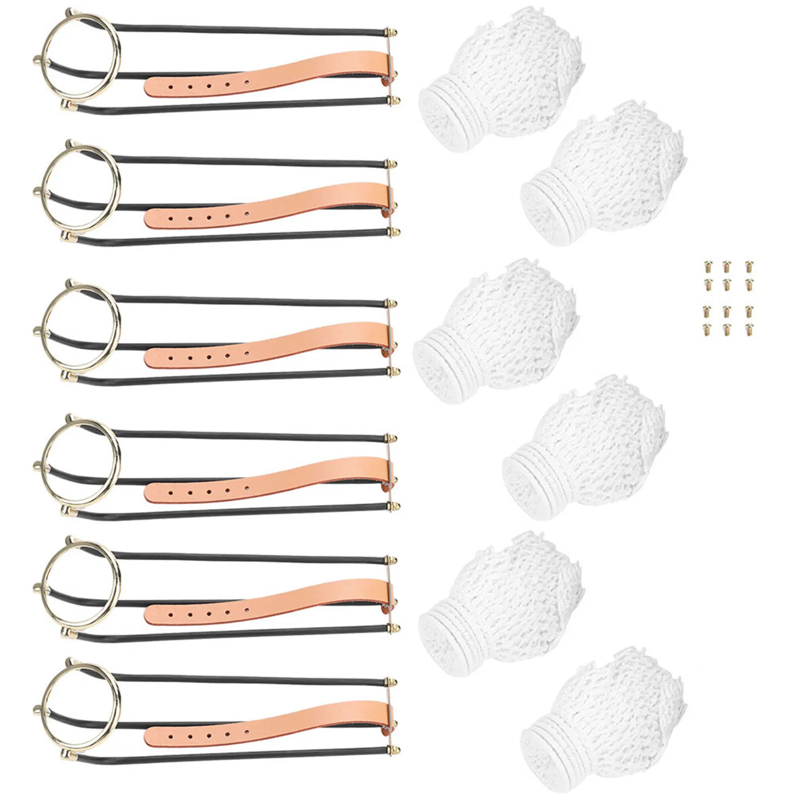 

6Pcs Standard Snooker Billiard Table Replacement Solid Empire Rail with Net Pockets Set