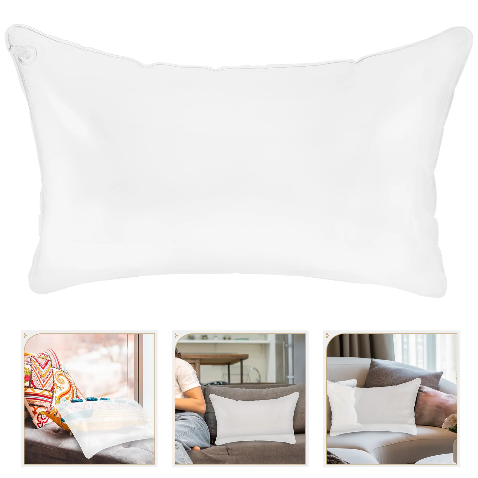 

Inflatable Pillow 50cm 50cm PVC Transparent Camping Cushion Adjustable Height Foldable Outdoor Sofa Insert Clear Pillows