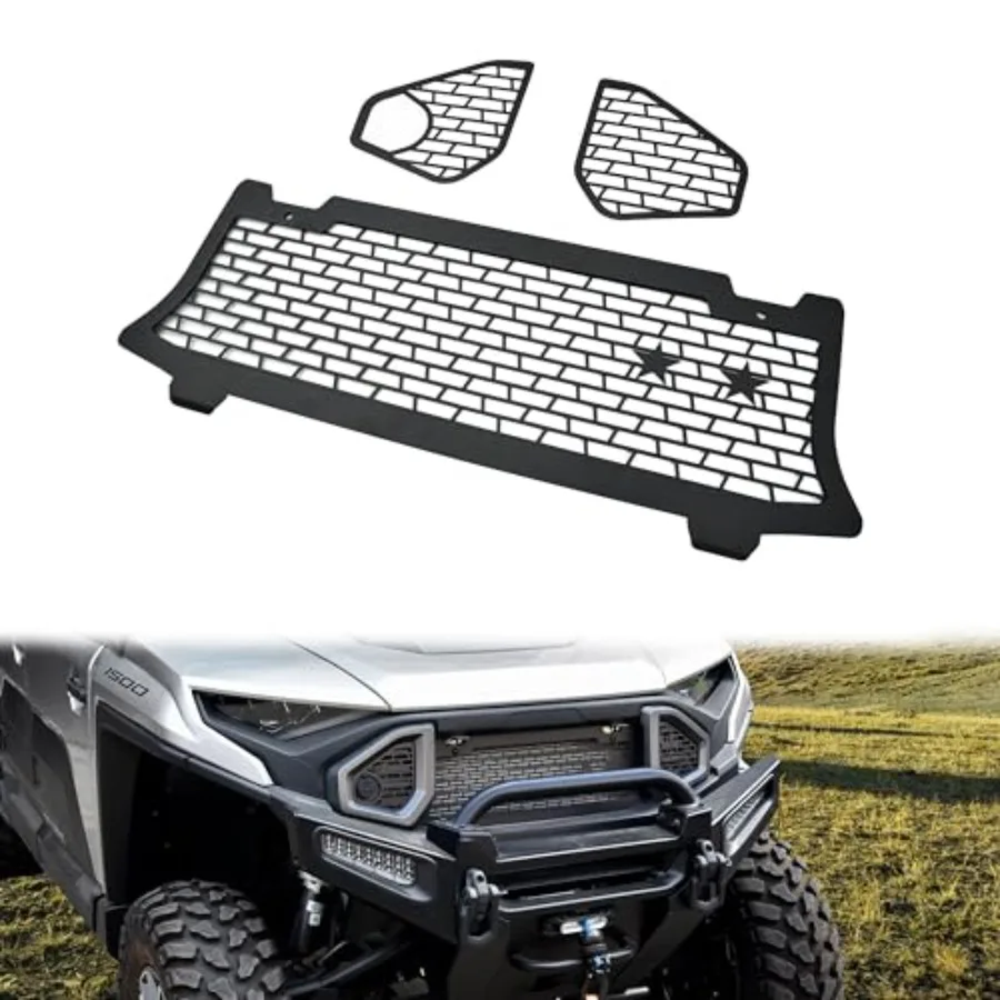 

Передняя сетчатая решетка для Polaris Ranger XD 1500 Premium/Northstar Edition 2024-2026: аксессуары, центральная и боковые металлические элементы из железа