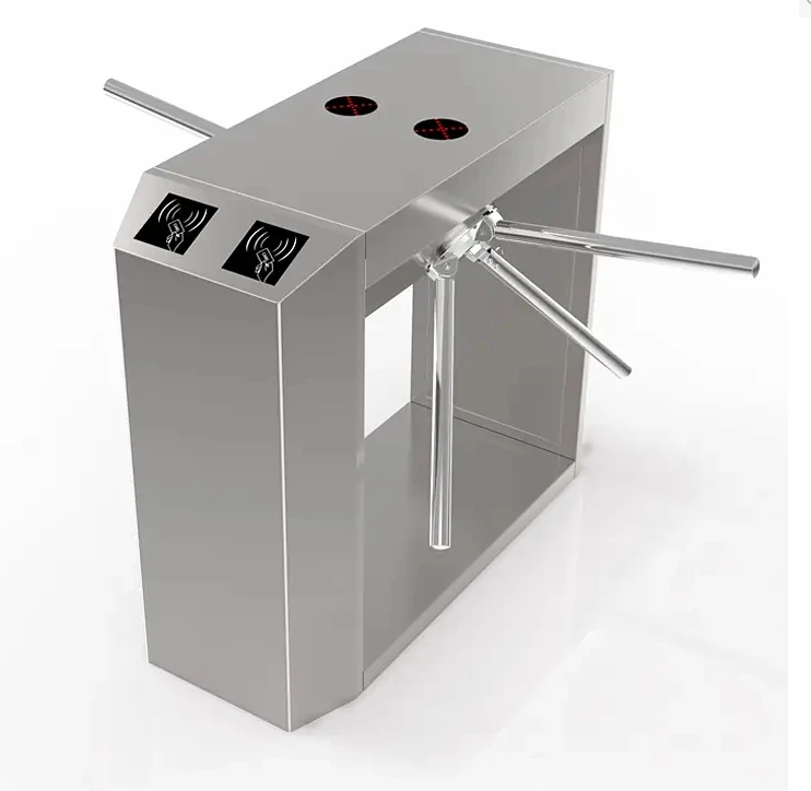 Face Recognition Tripod Turnstile with Anti-tailgating System Factory Entrance Security Turnstile with Fingerprint Scanner