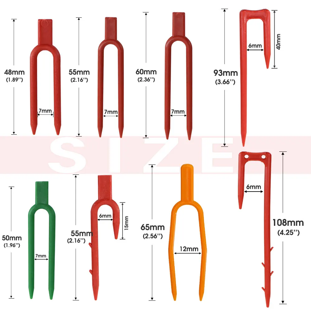 48-108mm Strawberry Planting Fork Stolon Fixator Watermelon Vine Pressing Device Insert Into Soil Garden Plants Fastening Clips