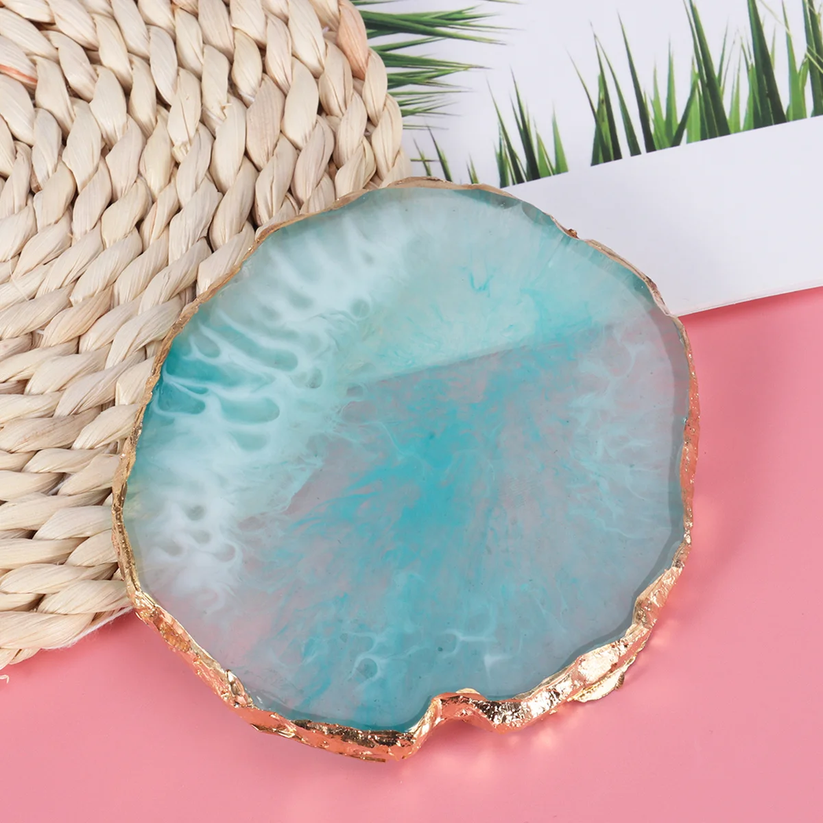 樹脂パレットラウンドペイントトレイネイルアート用ミキシングブレンドファンデーション化粧品グリーンプロフェッショナルペイントツール