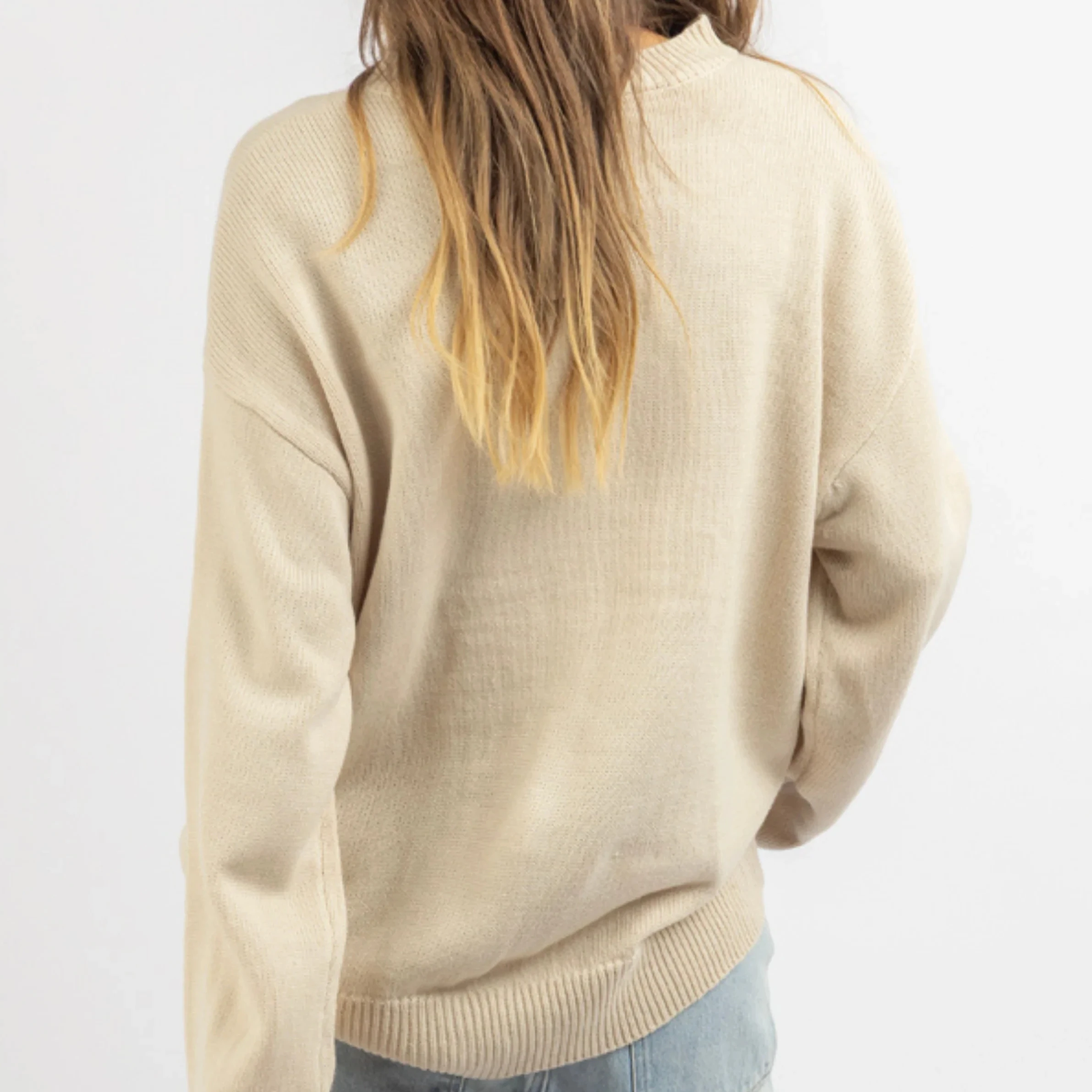 เสื้อไหมพรมผู้หญิงดีไซน์หรูหรา สไตล์ลำลอง ลายปลา แขนยาว คอกลม ทรงหลวม ใส่สบาย เหมาะสำหรับฤดูใบไม้ร่วง