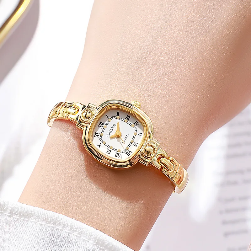 Fashion Women's Square Quartz Watches Gold Fine Strap Bracelet Wristwatch Girls Clock Gifts Relojes Female Clock Dropshipping