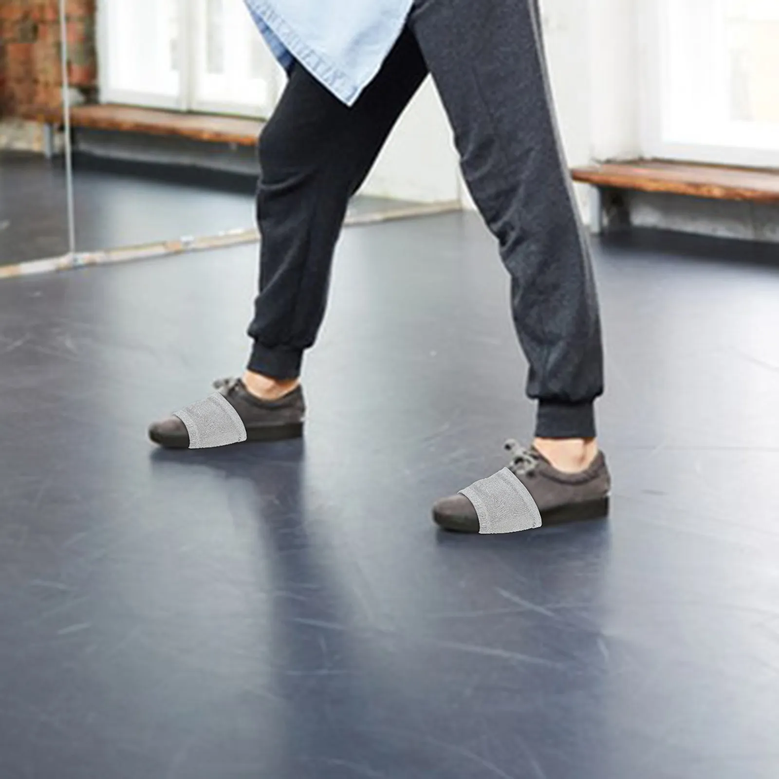 2 pares de calcetines de algodón para danza, protectores de zapatos antideslizantes para bailarines, para protección del suelo, transpirables y cómodos.