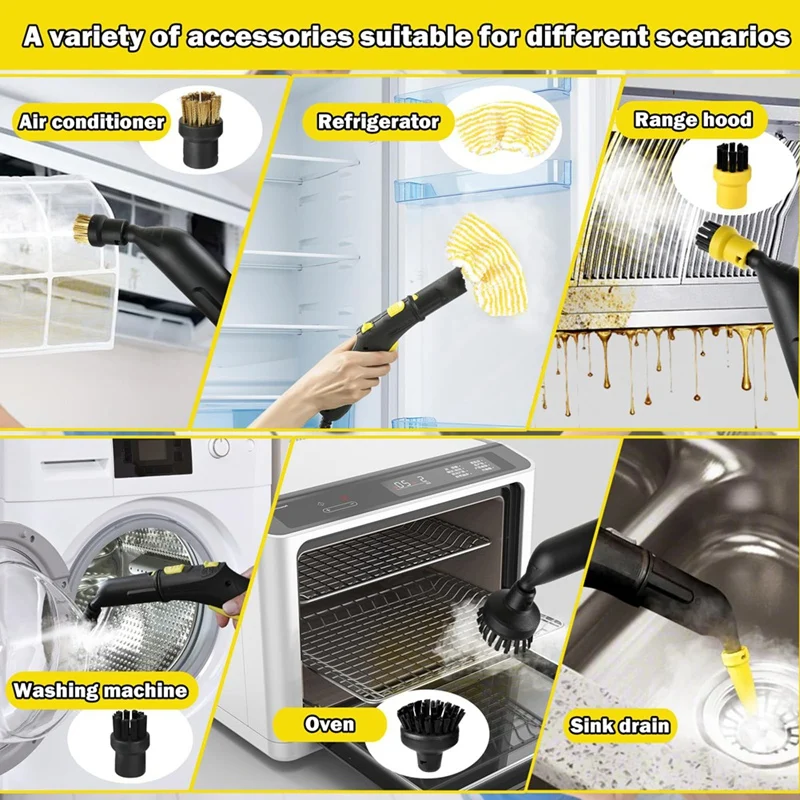 BABZ Accessory Round Brush Set for Karcher SC1 SC2 SC3 SC4 SC5 CTK10 CTK20 Steam Cleaners