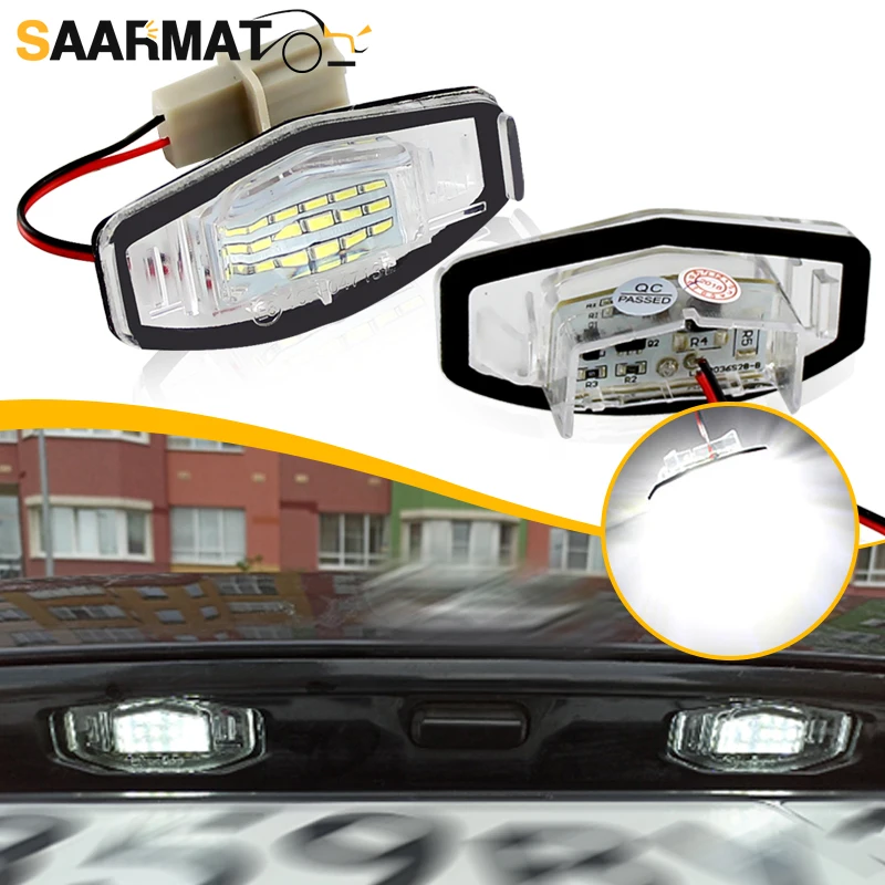 2pc LED Number License Plate Light For Honda Accord 4D 7th 8th 9th Gen Civic Pilot Odyssey  RL TL TSX RDX ILX MDX Tail Tag Lamp