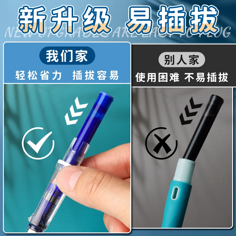 M&G 30pcs/Barrel 3.4mm Caliber Fountain Pen Ink Cartridges Erasable Black/Crystal Blue Disposable Ink Tubes for Tap Fountain Pen - view 2
