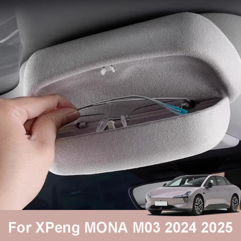 

For XPeng MONA M03 2024 2025 Car Car-mounted Glasses Case Sunglasses Roof Storage Clip Interior Accessories Convenient