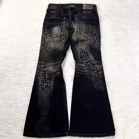 Retro Washing Design Slim Micro Flared Pants Spice Girl Low Waist Jeans Y2K New Harajuku Hip Hop Goth Casual Joker Wide Trousers