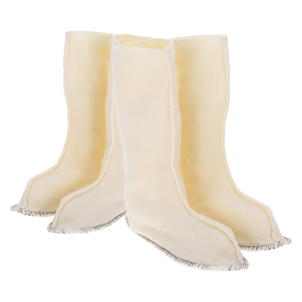 

2 Pairs Warm Lining Inserts for Women Wellies Rain Boots Beige Winter Hiking Boot Socks Enhanced Insulation Machine Washable