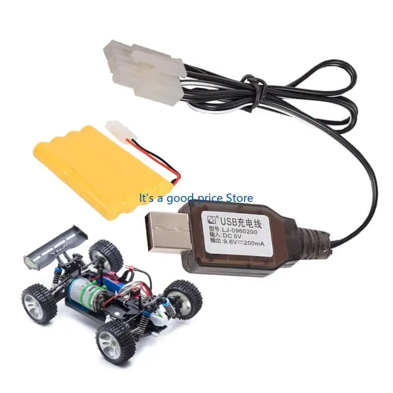 Intelligent USB Fast Cable for 9.6V 200mA NiMH NiCD Batteries Auto Shutoffs and Safety Circuit Protections