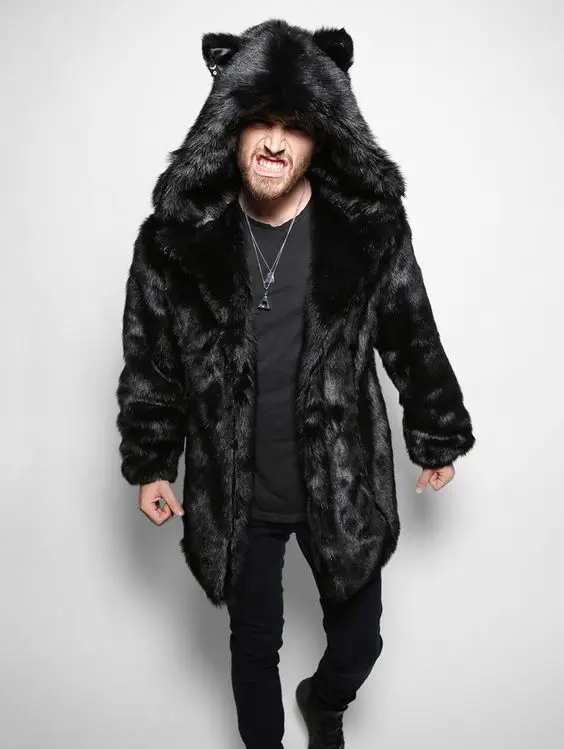 Casual Imitation Fur Jacket Coat Men's Winter Casual Warm Mink Coats Mens Long Coat Fur 2022 Winter New Winter Jacket Men