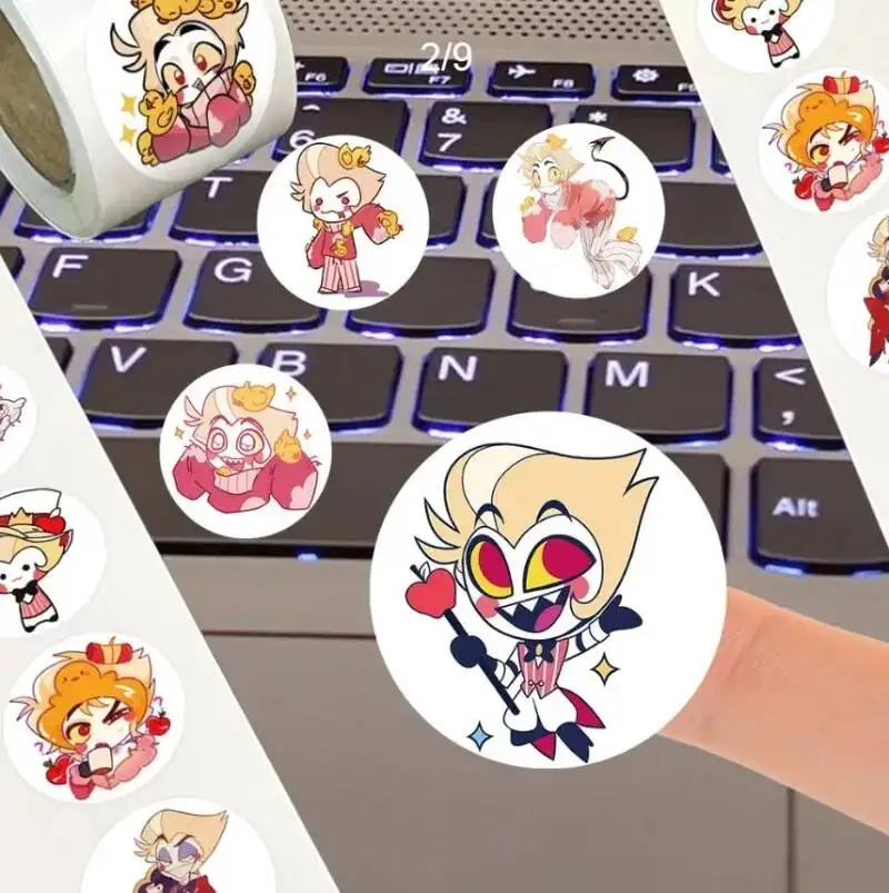 500Pc/Roll Cartoon Sticker Circle Kids Stickers For Journaling Laptop Acg Envelope Scrapbook Car Motorcycle Decal view 3