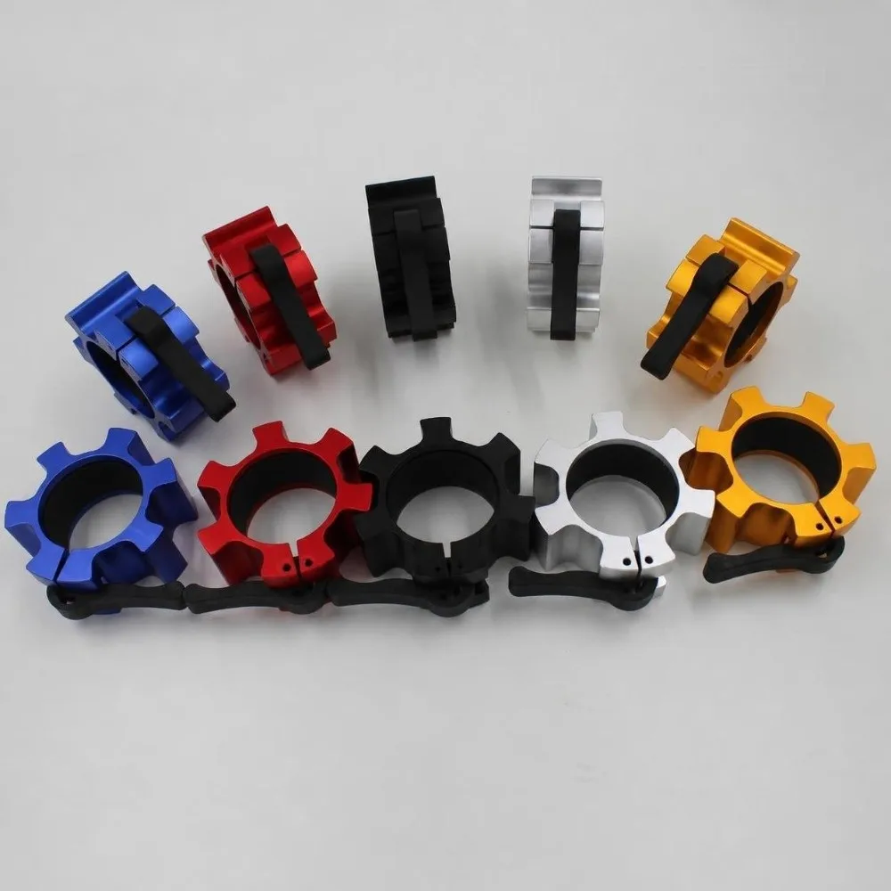 2pcs 2 Inch Barbell Clamps Aluminum Alloy Quick Release Barbell Clips Heavy Duty Strength Training Bar Lock Clips