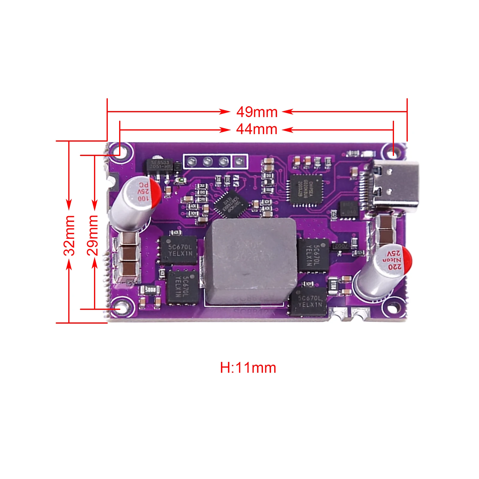 Modulo di ricarica rapida PD bidirezionale BMS da 120W alimentatore Buck Boost ad alta potenza per batteria al litio 4s 12V-16.8V