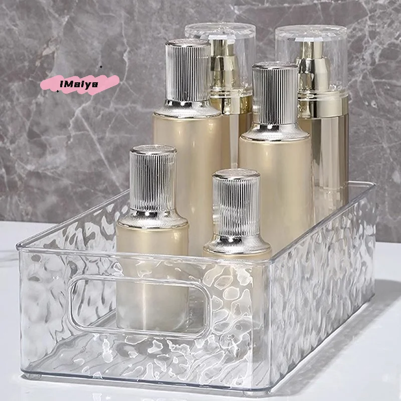 Boîte de rangement pour cosmétiques à motifs M-Glacier, boîte de rangement de luxe légère et élégante pour la salle de bain, panier de rangement en plastique