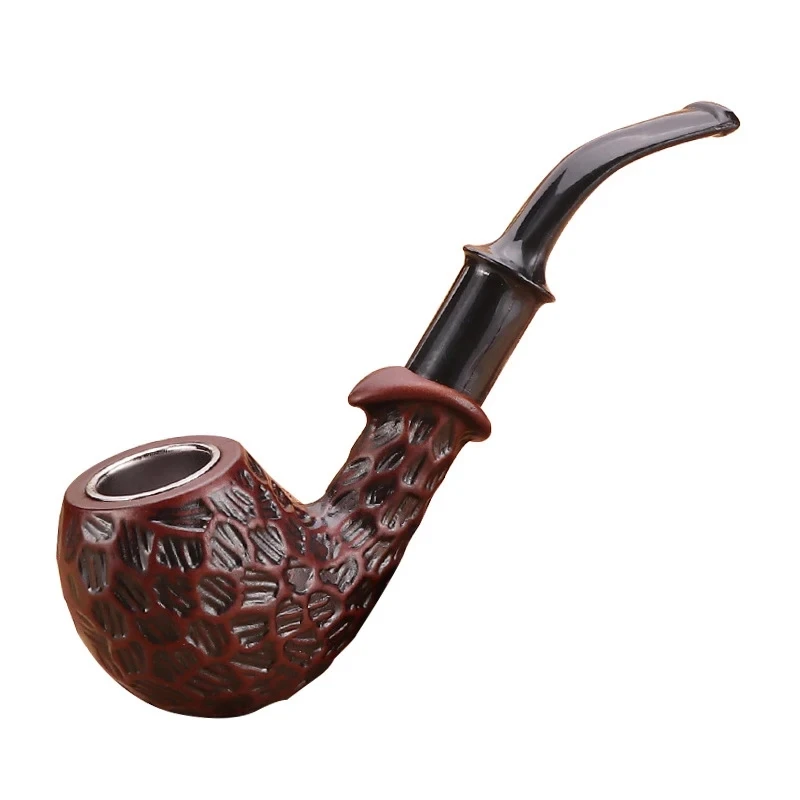 

1pcs Resin Wood Smoking Pipe Handmade Portable Tobacco Pipe Classic Bent Pipes Cigar Tube As Best Gift Tobacco Use