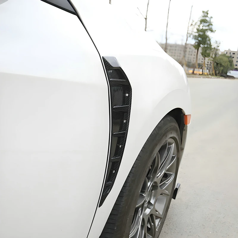 Carbon Fiber Style Black Side Fender Spoiler For Honda Civic 2016 2017 2018 2019 2020 10th Car Accessories Trim view 5