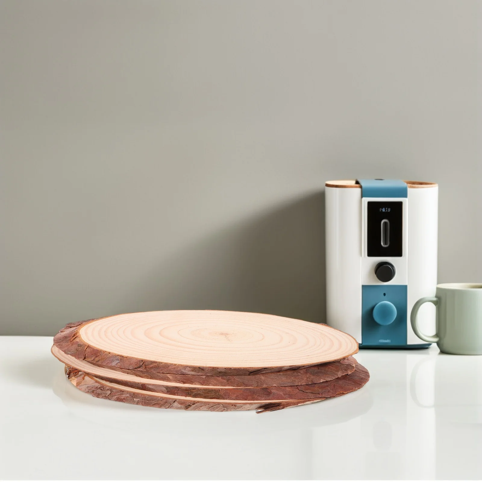 

4Pcs Oval Natural Wood Slices Unfinished Rustic Wooden Pieces Oval Craft Wood Discs for DIY Crafts Wedding Home Decor Coasters