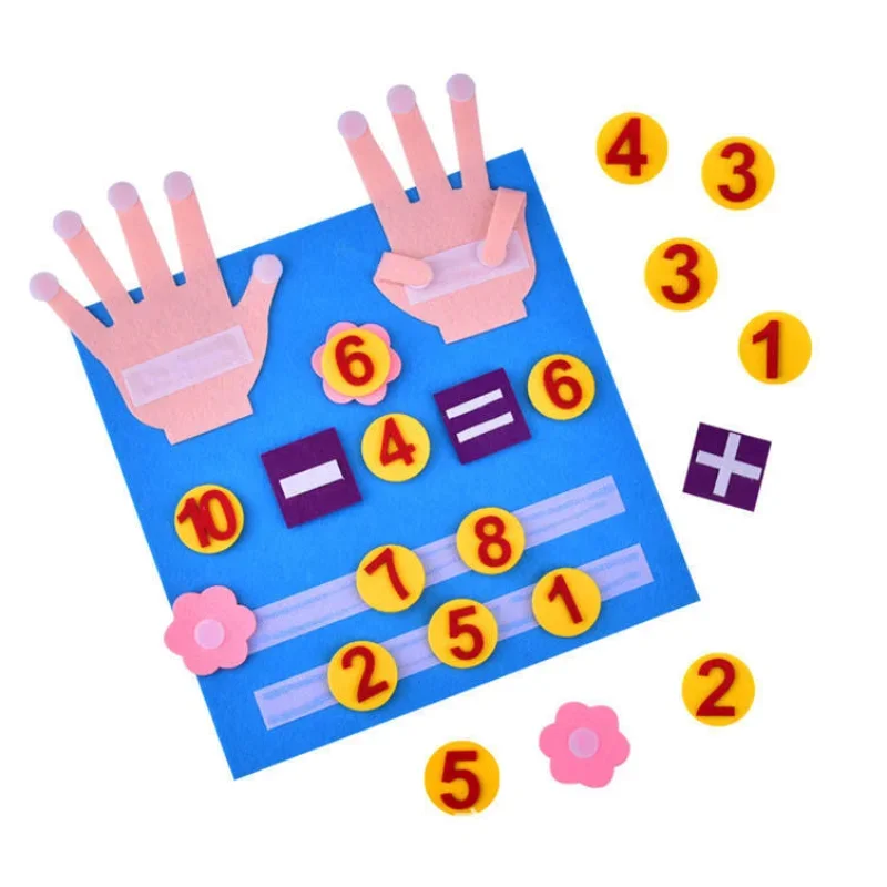 Kid Montessori Toys Felt Finger Numbers Math Toy bambini che contano l\'apprendimento precoce per i più piccoli l\'intelligenza sviluppa 30*30cm