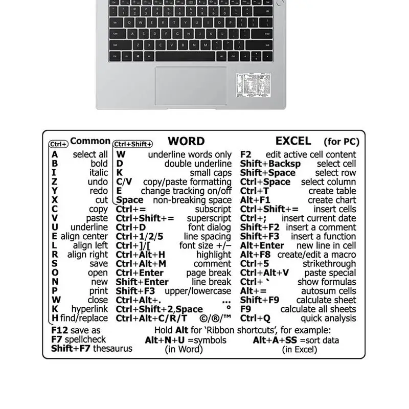 New Computer Keyboard Shortcut Reference Sticker Adhesive for PC Laptop DIY Keyboard Clear Shortcut Key Stickers Decoration