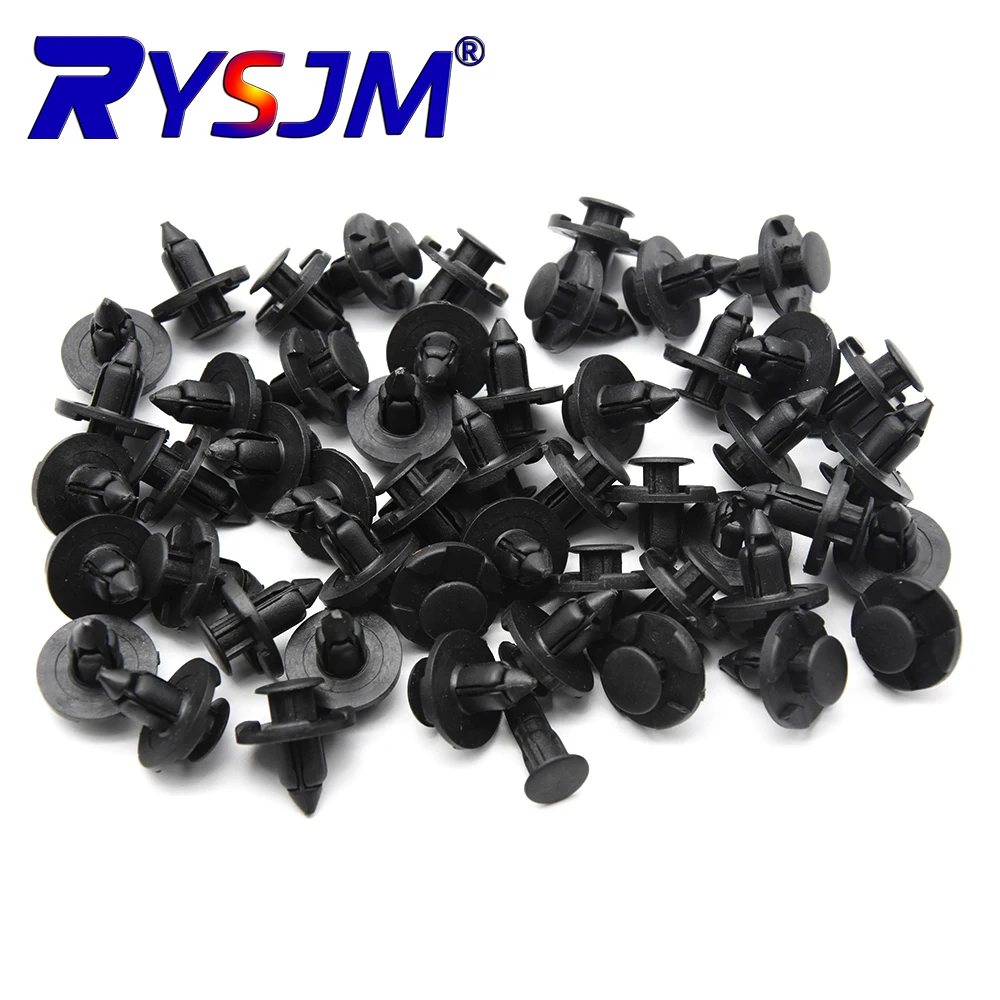 10/20/50 peças de Fixadores Automotivos de Plástico Preto de 8mm de Diâmetro, Rebites, Clipes e Retentores para Para-choque, Painel de Porta e Forro de Para-lama de Veículos