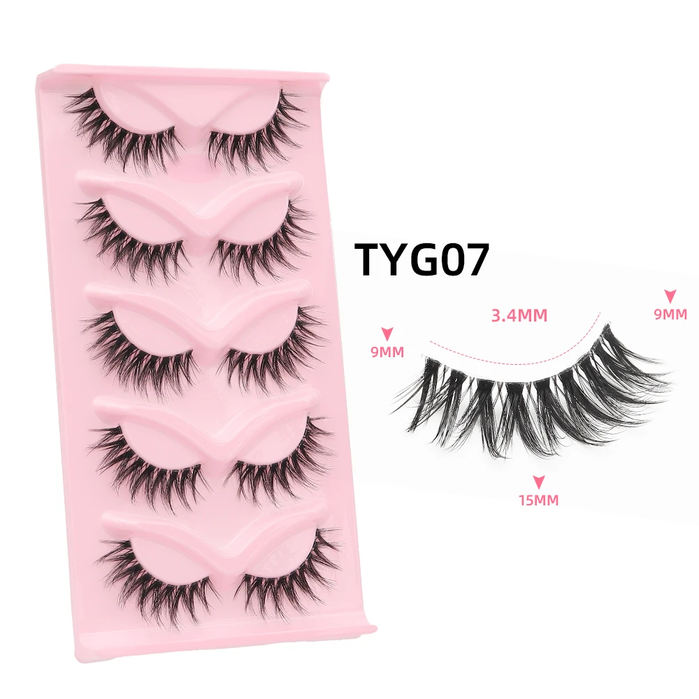 HBZGTLAD-Faux cils en fourrure de vison, 5 paires, bande invisible, 3D, naturels, longs, contaminants, vente en gros