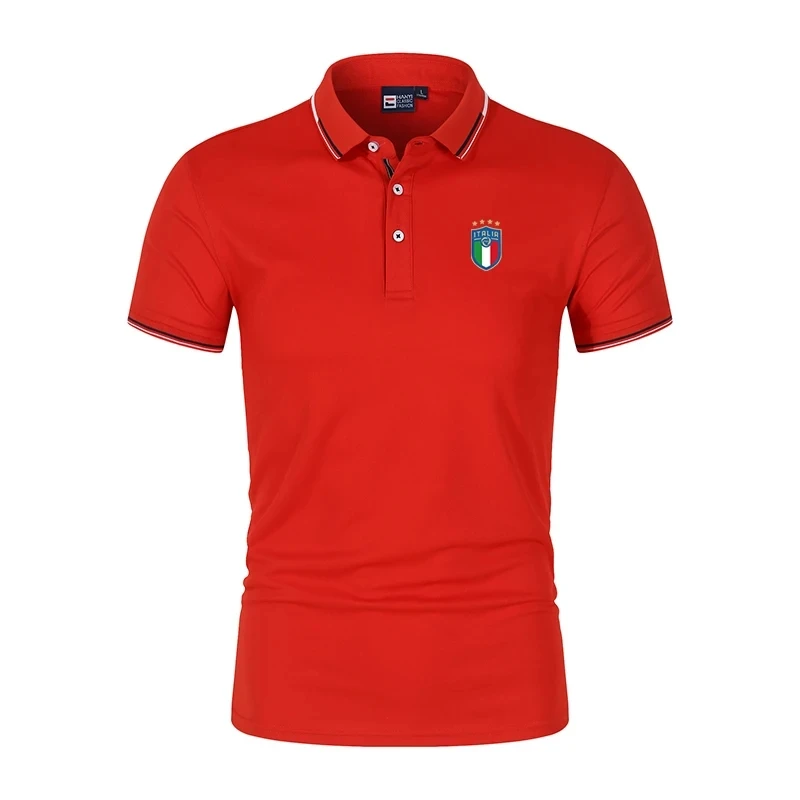 2024Summer new golf shirt men\'s short sleeve casual solid color polo button lapel high quality T-shirt