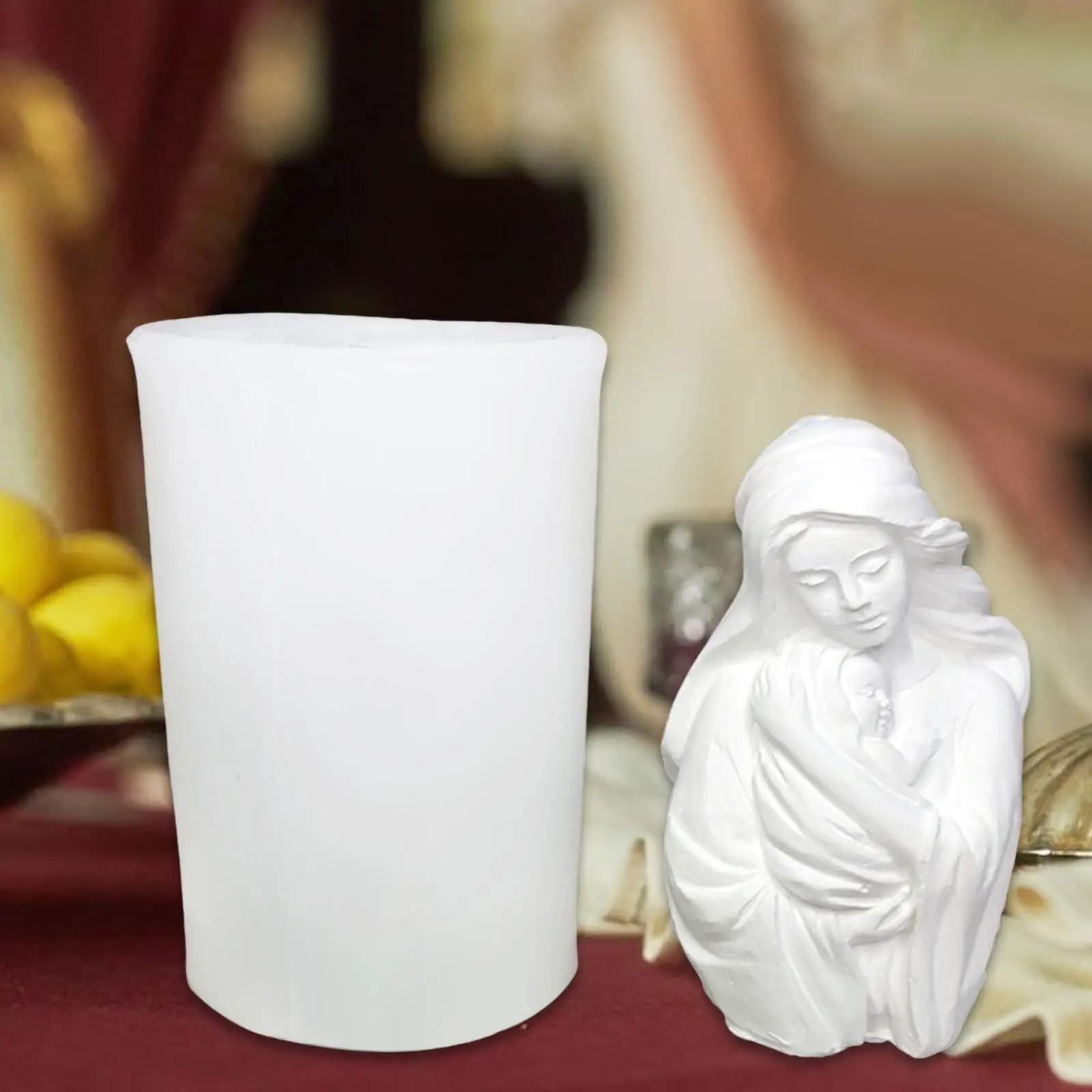 

3D Silicone Maker, The Virgin Mary Holds The Child Shape Candle Maker Decoration, Reusable for Festival