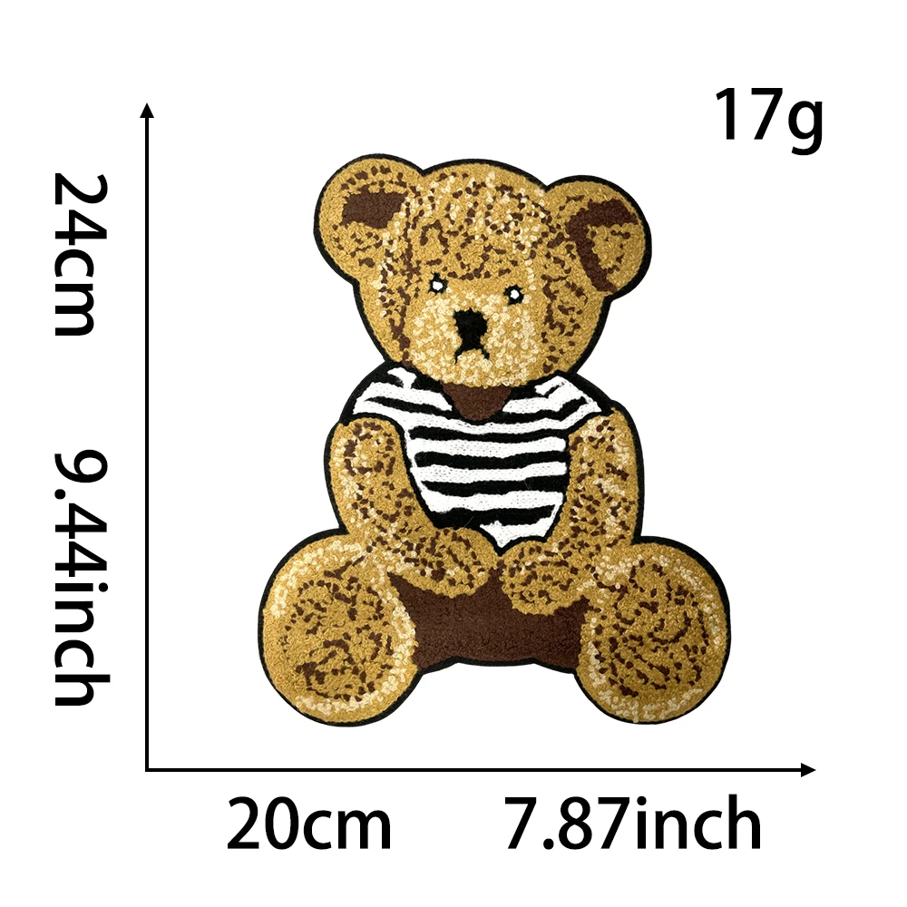 Bear Series Towel Embroidery Cloth For Clothing Backpack Accessories With Bear Pattern Towel Embroidery Cloth