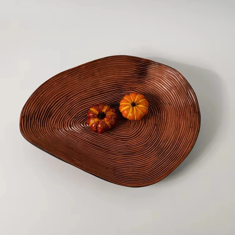 

Creative Resin Decorative Artist Home Storage Crafts Desktop Hotel Party Storage Rite Tray Oval Art Storage Tray