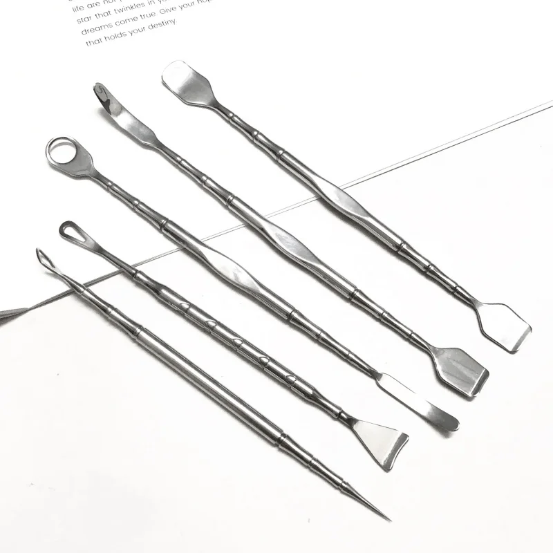 Doppelköpfiger Mitesser-Entferner, Nasenreinigungsartefakt, manuelles Mitesser-Entferner-Werkzeug, Gesichts-Mitesser-Schaber, Akne-Nadel, Ganzes