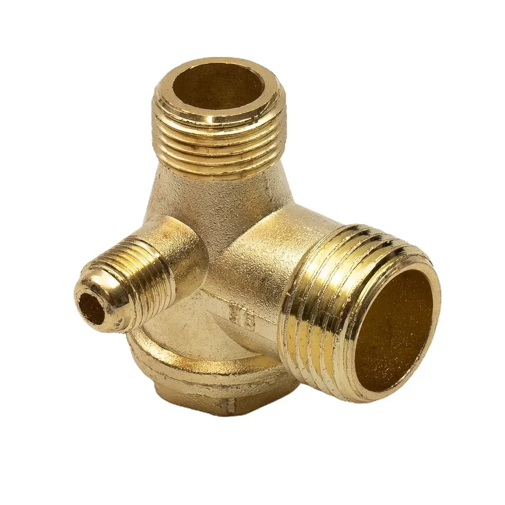 3-Port Zinc Alloy Male Thread Check Valve Connector For Air Compressor 20*16*10 Without Oil Engine Small Pump Household Parts